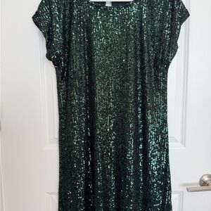 Cable & Gauge Sparkling Green Mini Dress